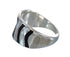 Jet Mother Of Pearl Inlay Authentic Sterling Silver Ring Size 7-1/2 RX92392